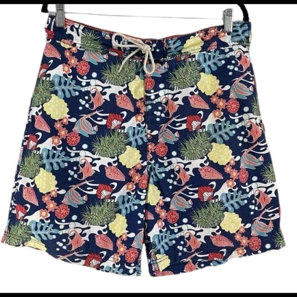 Floral Print Swim Trunks‎ Elastic Waist Drawstring Casual